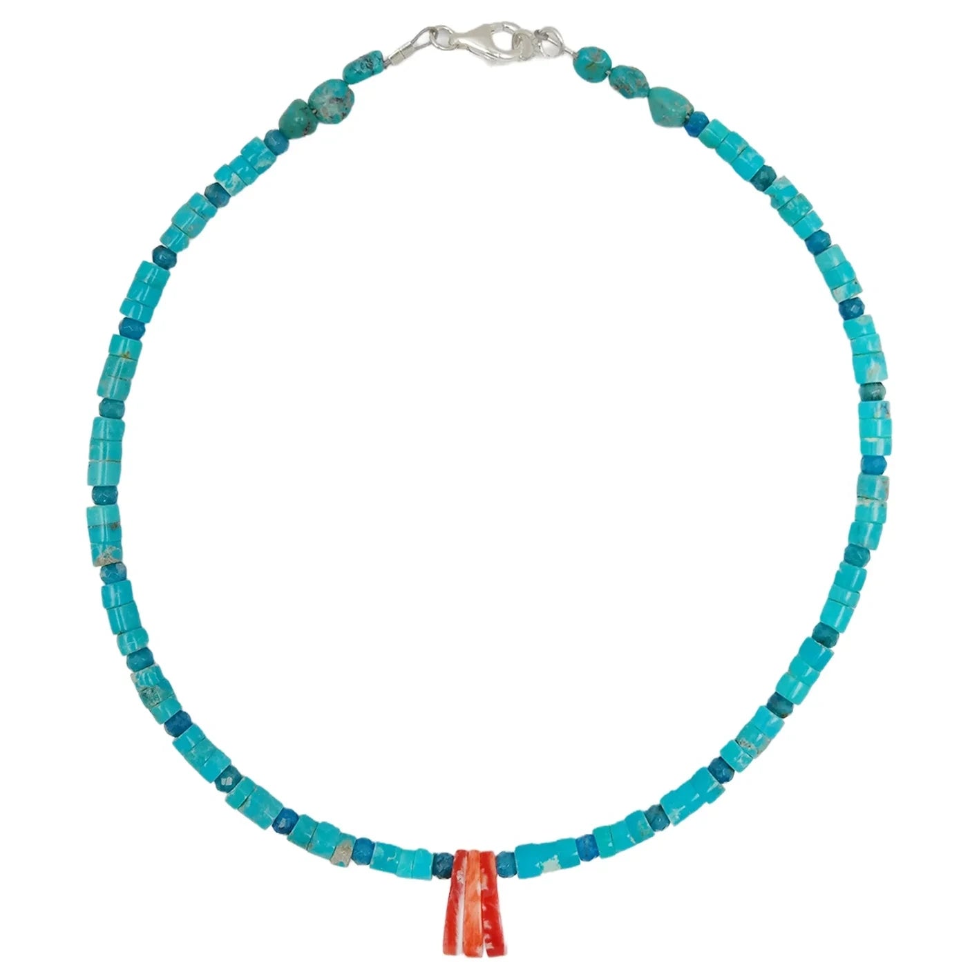 Natural Turquoise Spiny Oyster Heishi And Diamond 22gram Apatite Energy Bracelet With Natural Gemstone Beads