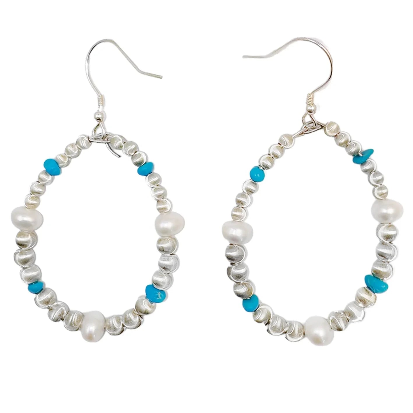 Pearl Earrings Turquoise Natural Earrings S925 Silver Women's Jewelry Best Selling Designer Custom Beautiful Women's Jewelry