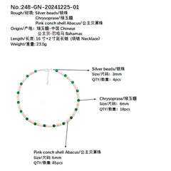 Pink Opal Necklace Roundel Beaded gemstone Jewelry For Women Birthstone Necklace Necklace For Women Smooth Round Beads