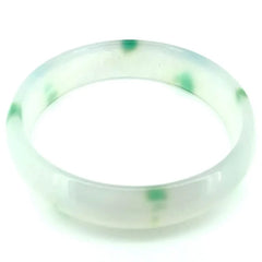 Natural Jewelry White-green Agate Gemstone Woman Man Bangle Best Gift 53-63mm