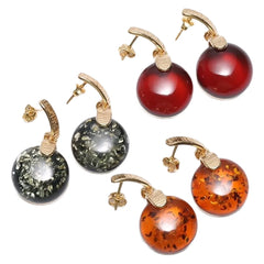 Long Red Baltic Amber Beaded Earrings Dangle Earrings Shiny Red Amber And Sterling Silver Cherry Color For Woman Gift
