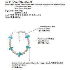 Natural Pearl Turquoise Delicate S925 Silver And Natural Gemstones For Beautiful Jewelry For Jewelry Making Fashion Design