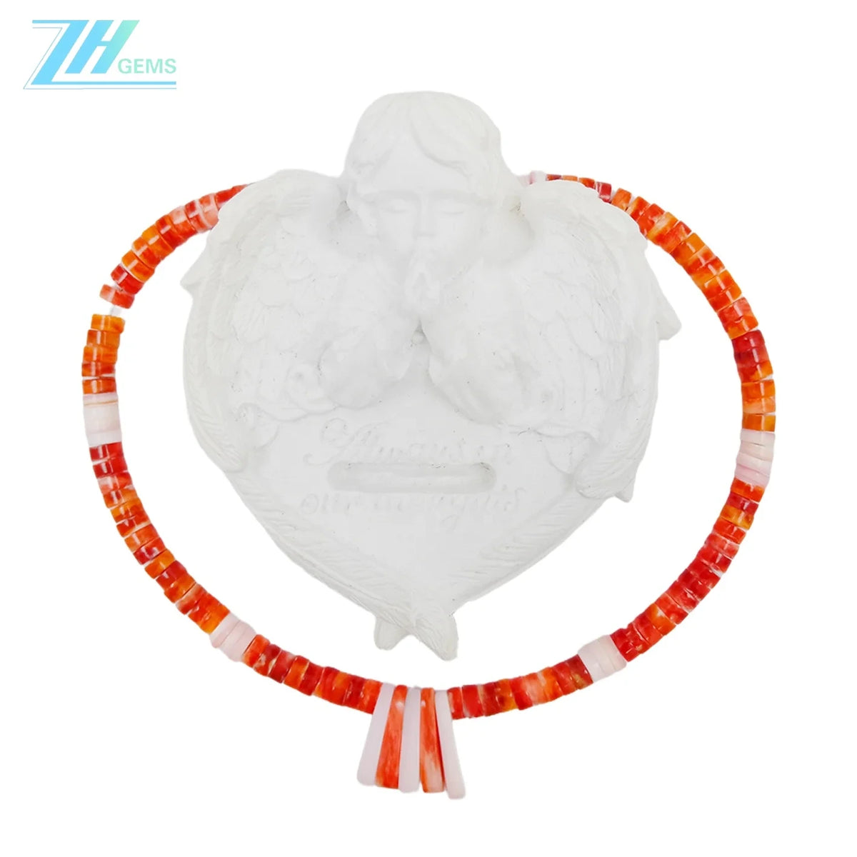 Pink Opal And Orange Spiny Oyster With Roundle Or Barrel Beads 925 Silver Beads Handmade Jewelry Unique Gifts For Women