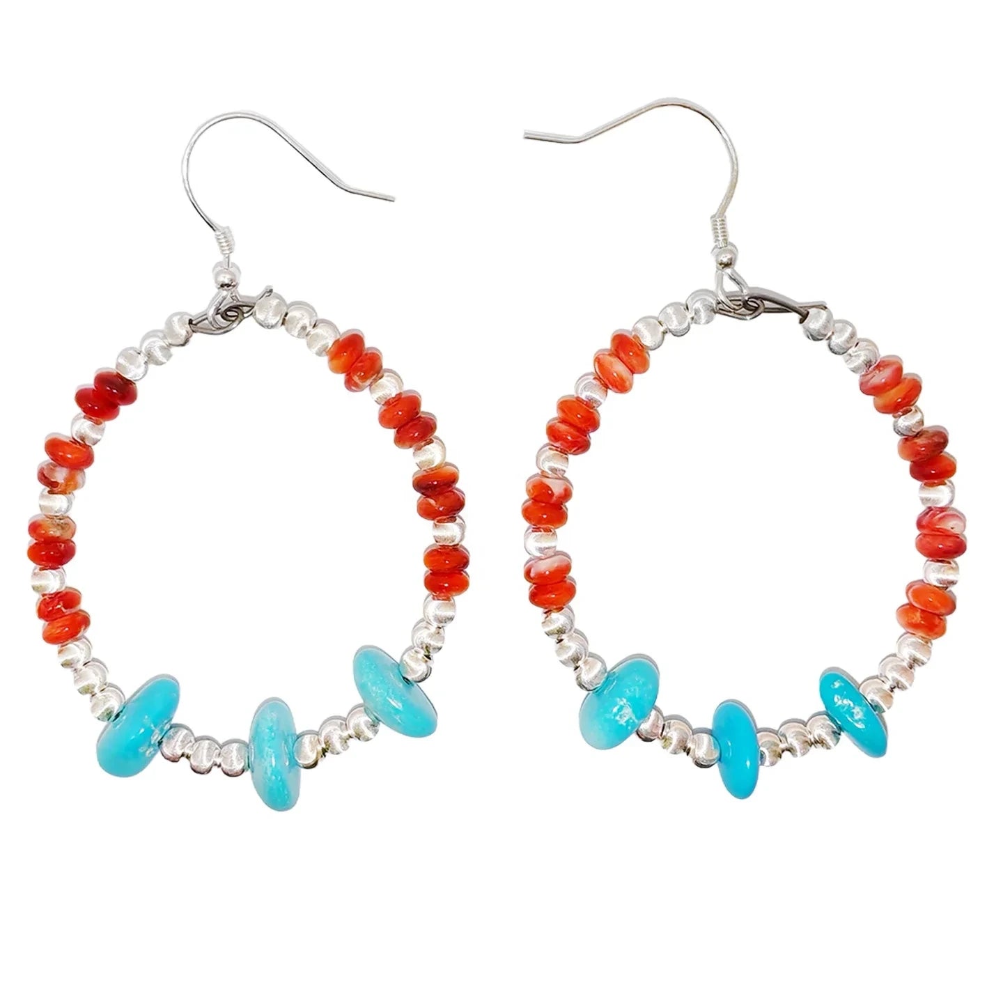 High Quality Red Spiny Oyster Earrings Turquoise With S925 Silver Delicate Bracelet Custom Design Modern Style Jewelry