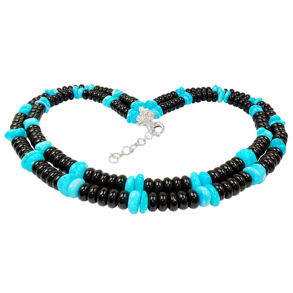 Silver Weaves A Double Layer Line Stringing Mysterious Obsidian The Interweaving Of Stars In The Night Sky