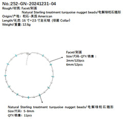 Silver Bead Collar The Perfect Combination Of Natural Turquoise And Silver Is The Best Choice For Family