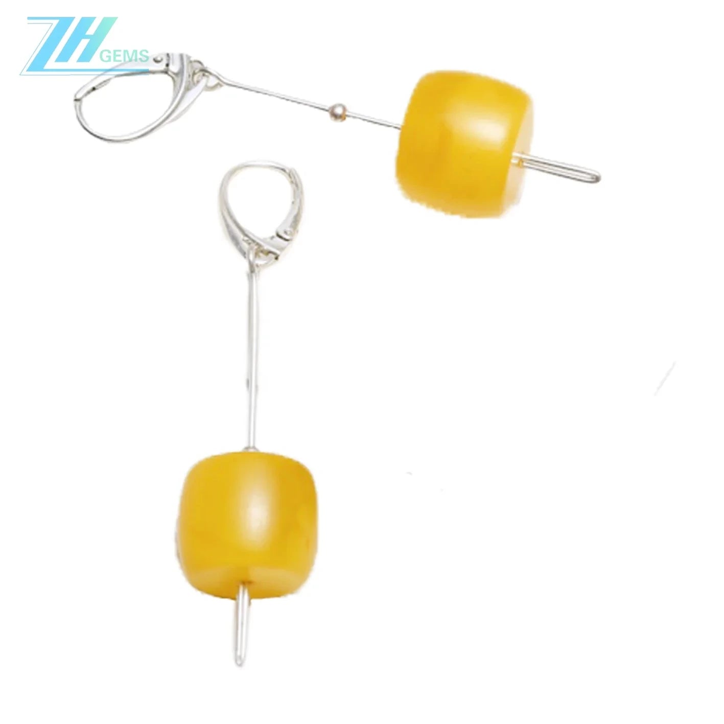 Dainty Baltic Amber Earrings Natural Amber Sterling Silver Gift For Yoga Lover