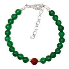 Chrysoprase Bracelet Red Rutilated Quartz With S925 Silver Authentic Bracelet High Jewelry Designer Custom