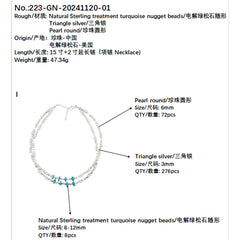 High Quality Pearl Necklace For Women Turquoise With S925 Silver Delicate Jewelry Custom Design Modern Style Jewelry