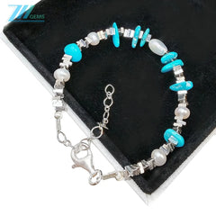 Natural Turquoise Natural Bracelet S925 Silver Women's Jewelry Best-selling Designer Custom Healing Gemstone