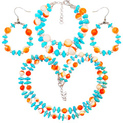 The Set Made Of Sterling Treatment Turquoise Orange Spiny Oyster And S925 Silver Features Double Layer Ingenuity