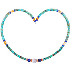 Natural Turquoise Lapis Lazuli Sodalite Crystal Spiny Oyster 12.6g Necklace High Quality Gemstone Healing Necklace Gift