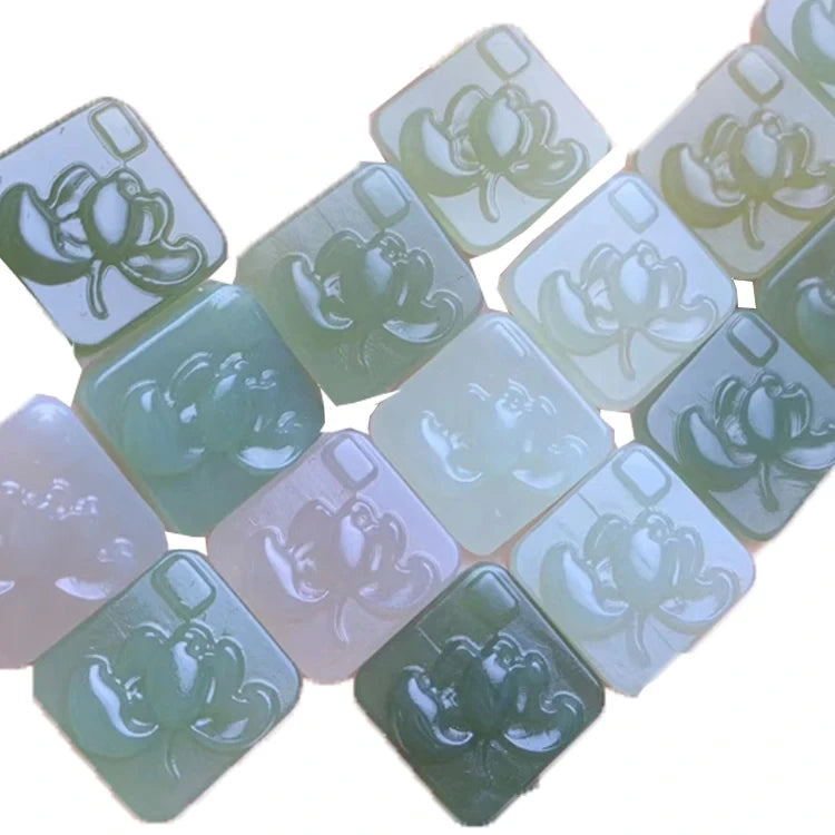 Decorative Crafts Nephrite Natural High Quality Square Shape Gems