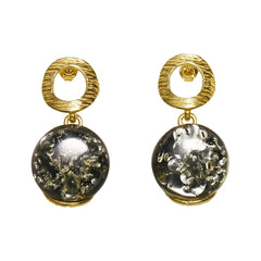 Natural Baltic Amber Without Optimizing Green Flower Earrings Gift For Her Amber Jewellery