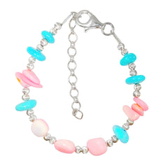 Natural Sterling Treatment Turquoise And Pink Opal Bracelet Full Of Unique Style Providing A Comfortable Wearing Experience