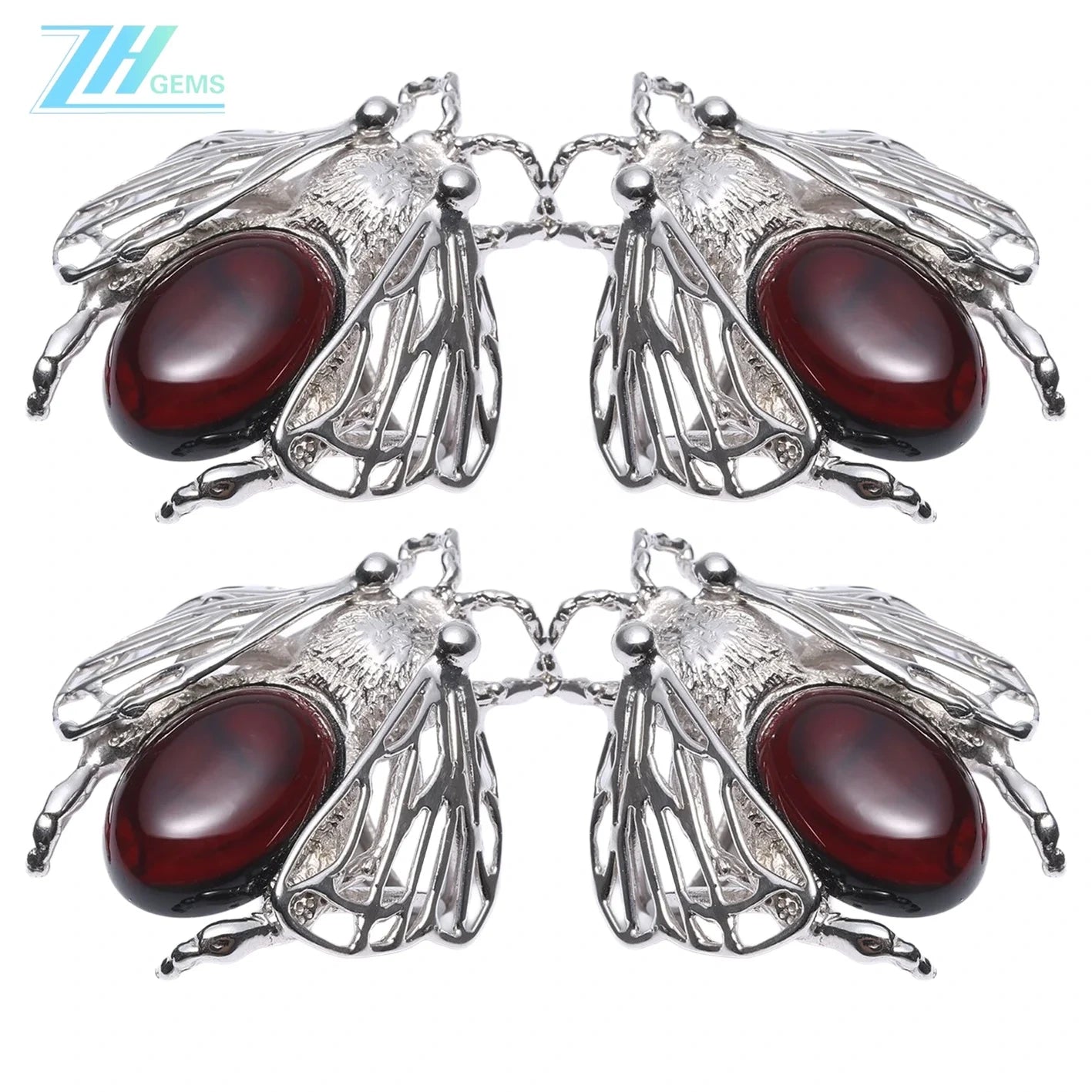 Baltic Amber Ring Jewelry Set Red Color Inset Shape Animal Appearance Stress Relief Gift For Her Strength Jewelry Gemstone