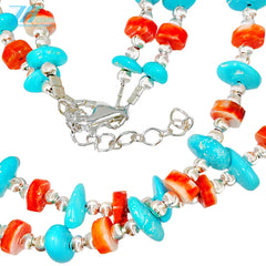 S925 Silver Elaborately Creates A Double Layer Structure Stringing Bright Red Spiny Oyster As If Winding A Passionate Ocean