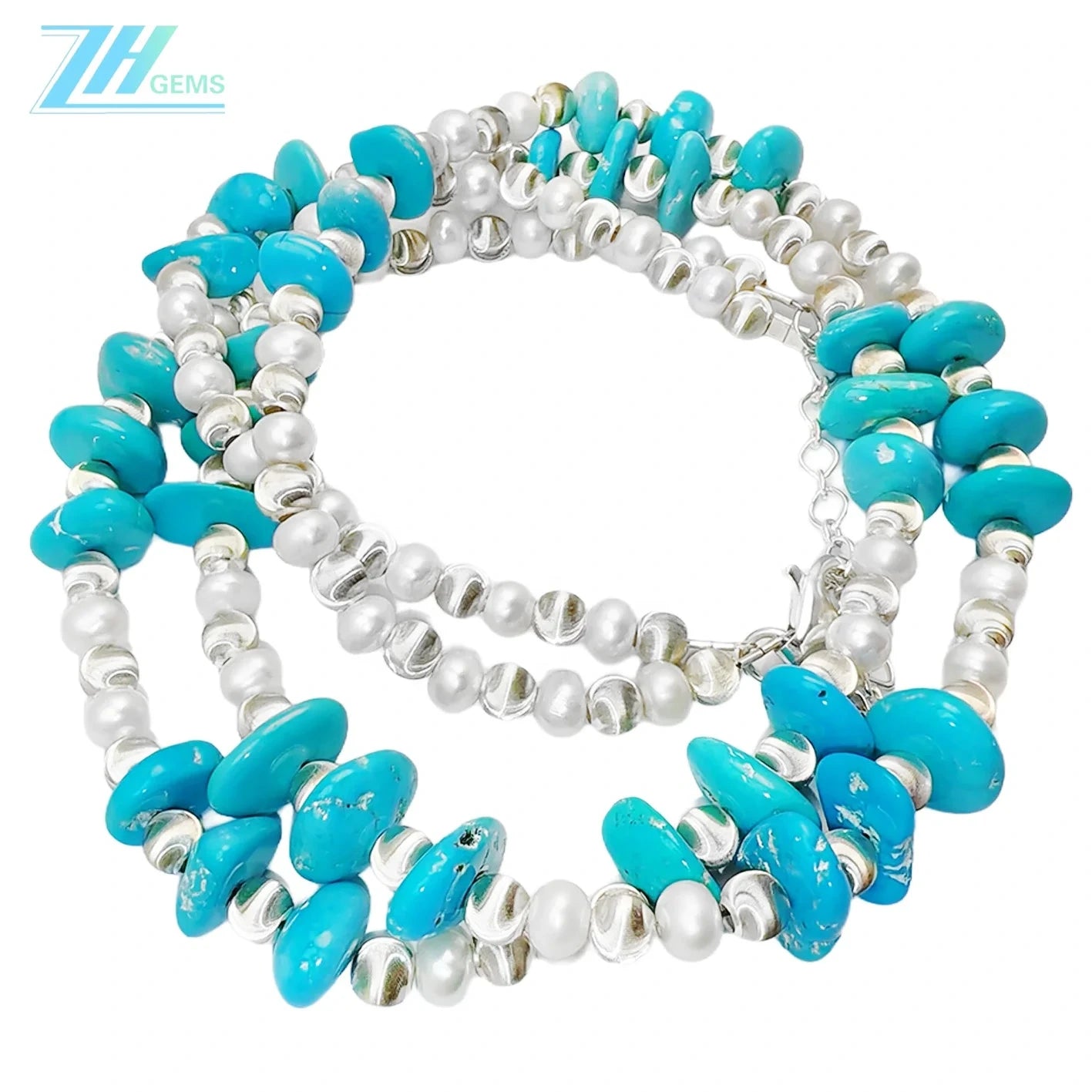 Turquoise Handmade Necklace Exquisite Natural Pearl Necklace Suitable For Multiple Occasions Turquoise Beaded Necklace