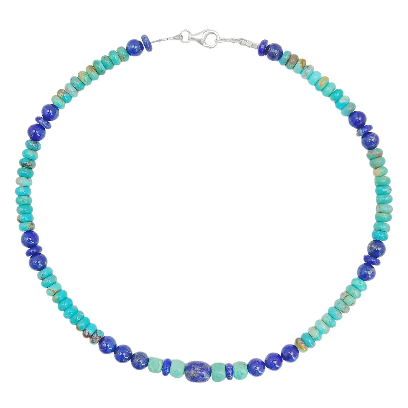 Natural Turquoise Lapis Lazuli Necklace 16inch Summer Present Personalized Necklace Simple Atmosphere Jewelry