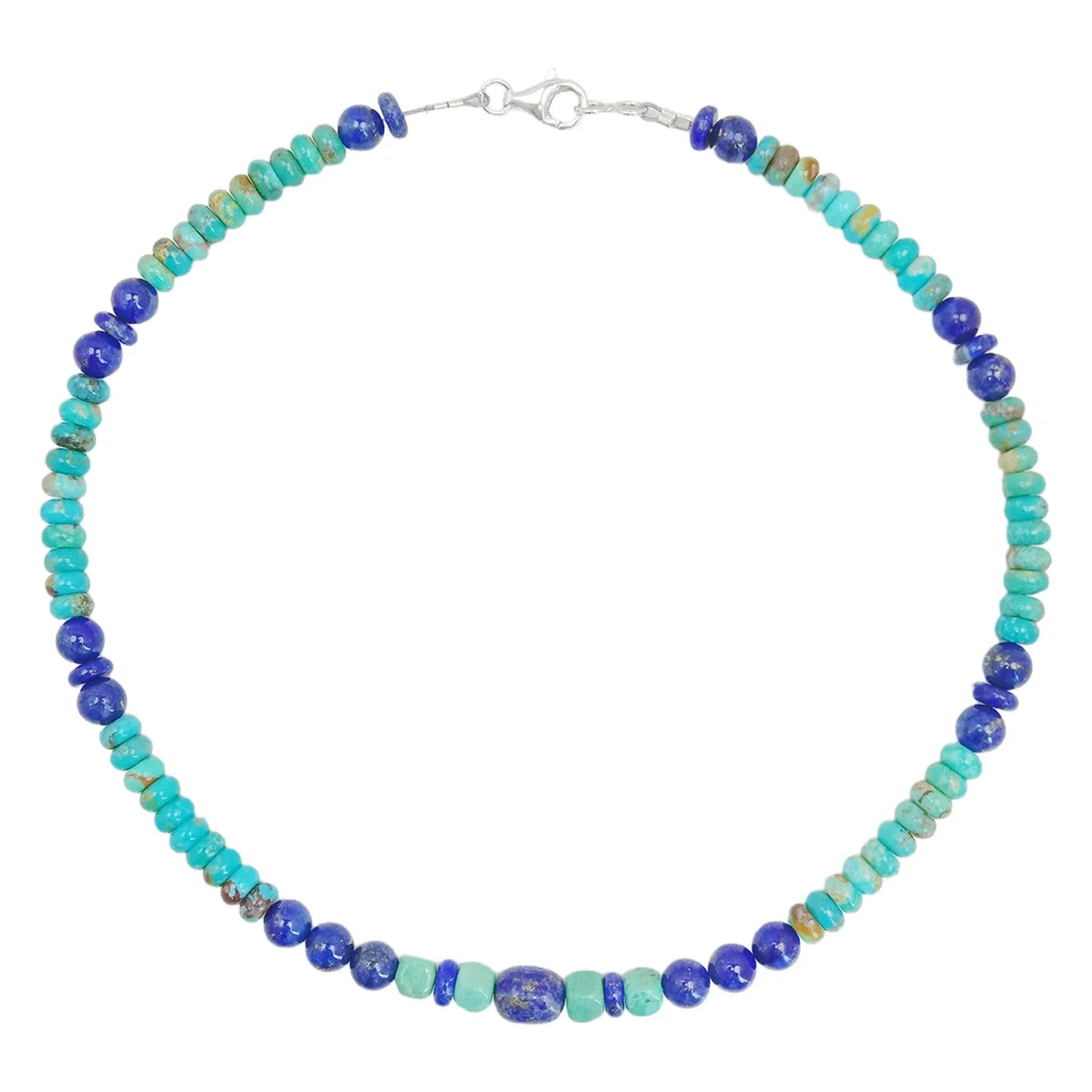 Natural Turquoise Lapis Lazuli Necklace 16inch Summer Present Personalized Necklace Simple Atmosphere Jewelry