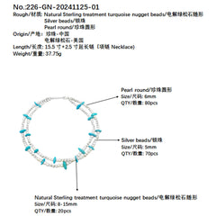 Goddess Essential Pearl Double Necklace Jewelry S 925 Silver Beads Natural Turquoise Silver Bracelet Jewelry