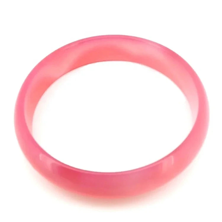 Natural Jewelry Pink Agate Gemstone Woman Man Bangle Best Gift 53-63mm