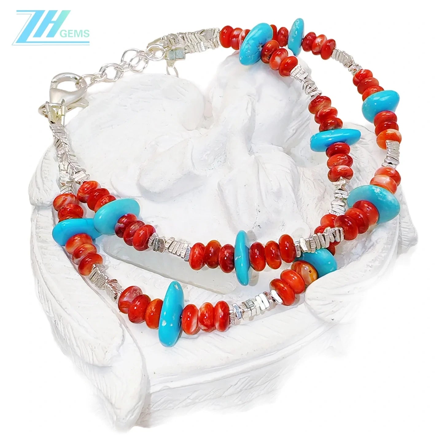 Winter Double Red Spiny Oyster Bracelet Turquoise Jewelry S925 Silver Beads Natural Natural Sterling Treatment Turquoise