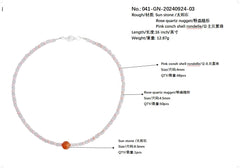 Natural Pink Opal Beads Natural Pink Crystal Natural Sunstone Sweet Necklace Fashionable Women's Natural Necklace