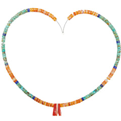 Natural Turquoise Spiny Oyster Lapis Lazuli Beads Necklace Transparency Gemstone 16inch 925 Sterling Silver Chip Statement