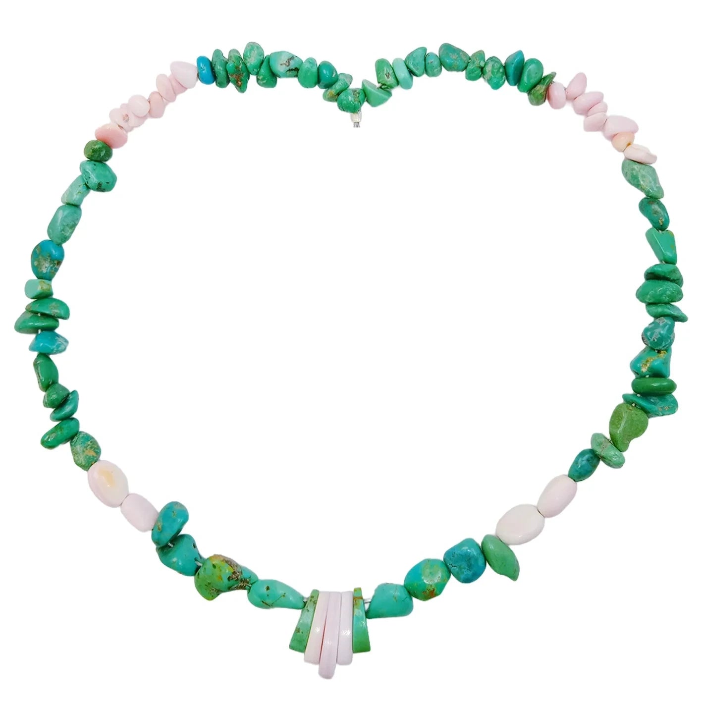 Natural Turquoise And Pink Opal With Free-shape Size 16inch Green And Pink Color Handmade Gift Color Jewelry Making