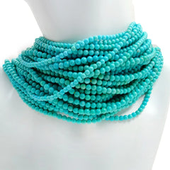 3mm Smooth Round Turquoise Gemstone Beads Genuine Natural Blue Jewelry Stringing Bead