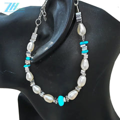 Goddess Natural Turquoise Jewelry S925 Silver With Pearls High Quality Turquoise Simple Original Jewelry Design Pearl Bracelet