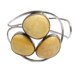 Massive Baltic Amber Round Shape Ring Yellow Yolk Gemstone Adjustable Solitaire 925 Silver Handmade