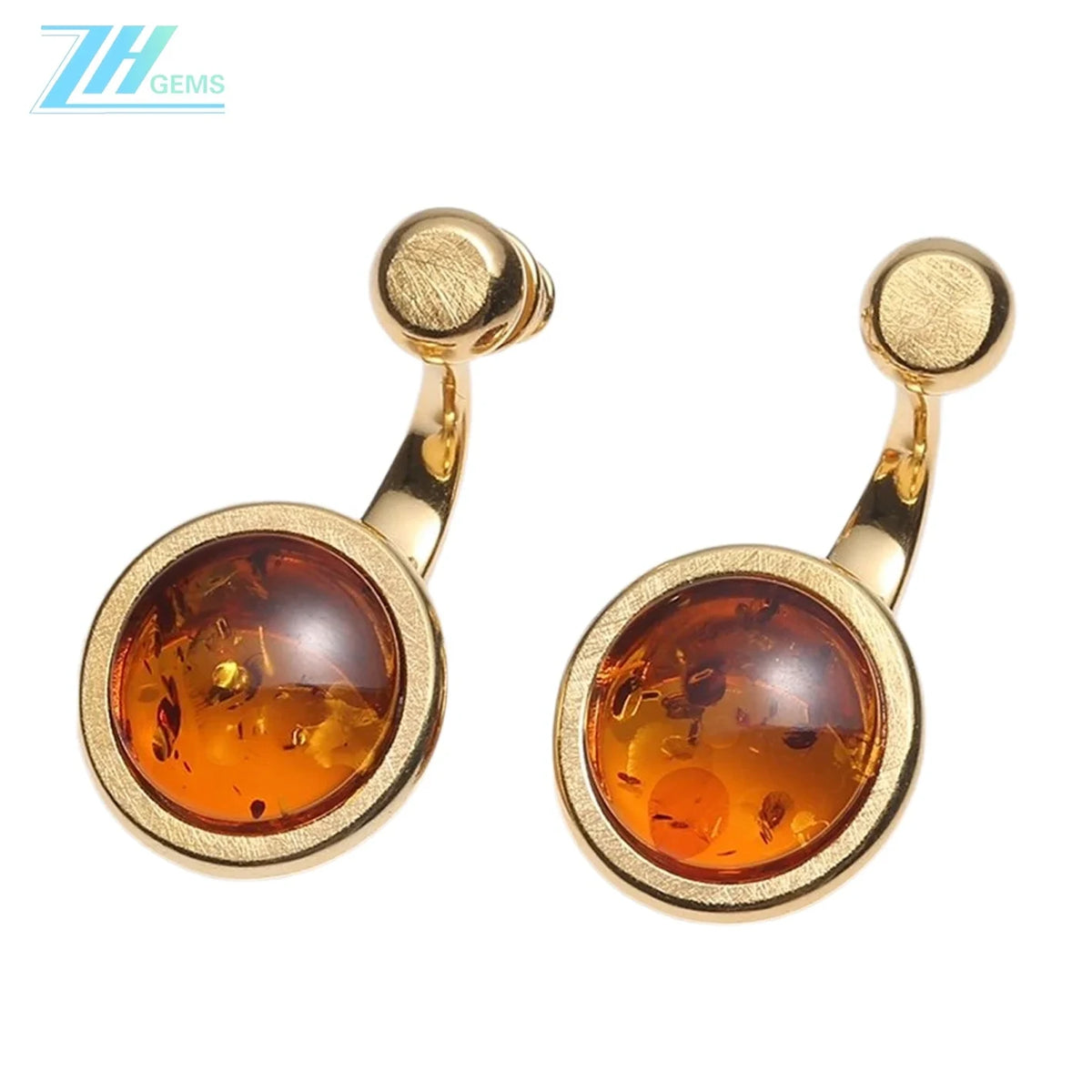 8.8g Natural Amber Beads Gemstone Earring Fashion Design Made Of Natural Amber Jewelry For Gift Elegant Huge Gemstone