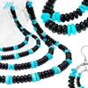 Obsidian S925 Silver Sterling Treatment Turquoise Create Set Double Design Unifies Style Comprehensively Fashionable Mysterious
