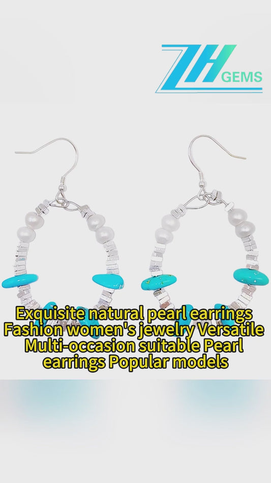 Exquisite Natural Pearl Earrings Fashion Women's Jewelry Versatile Multi-occasion Suitable Pearl Earrings Popular Models