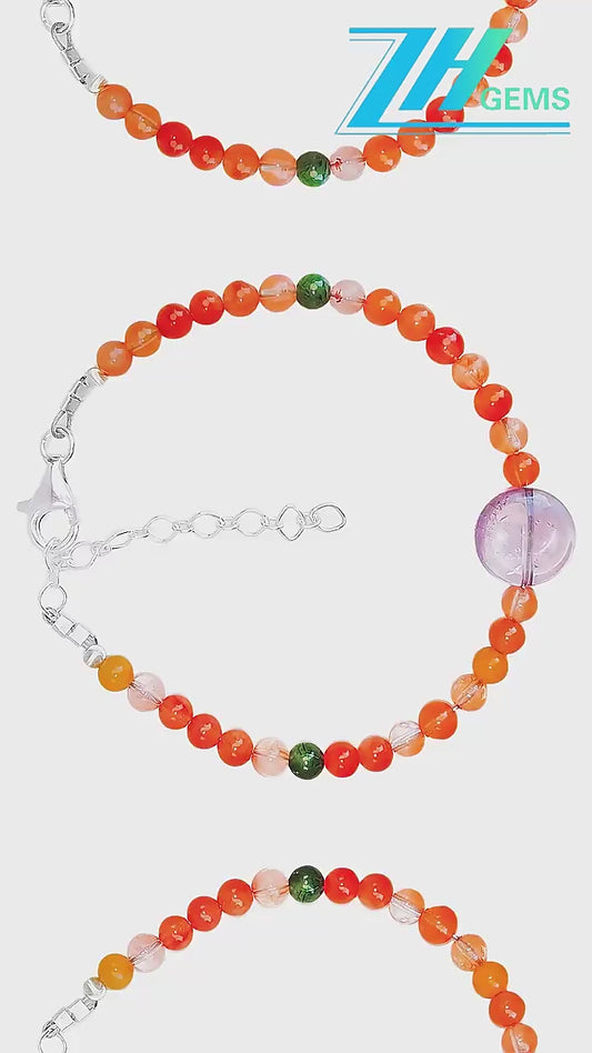 Amethyst Colored Agate Bracelet Fashion Modern Simple Style Fashion Jewelry Women's Jewelry