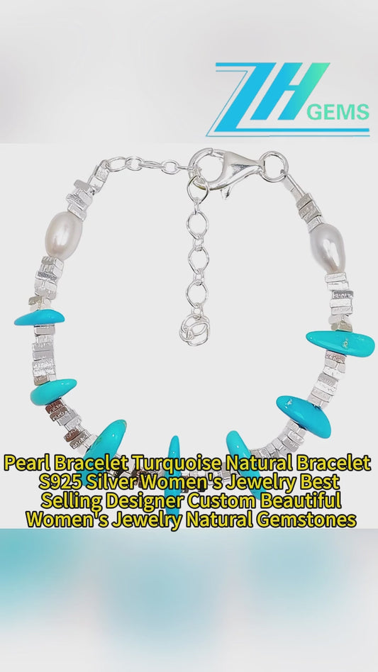 Natural Pearl Turquoise Delicate S925 Silver And Natural Gemstones For Beautiful Jewelry For Jewelry Making Fashion Design
