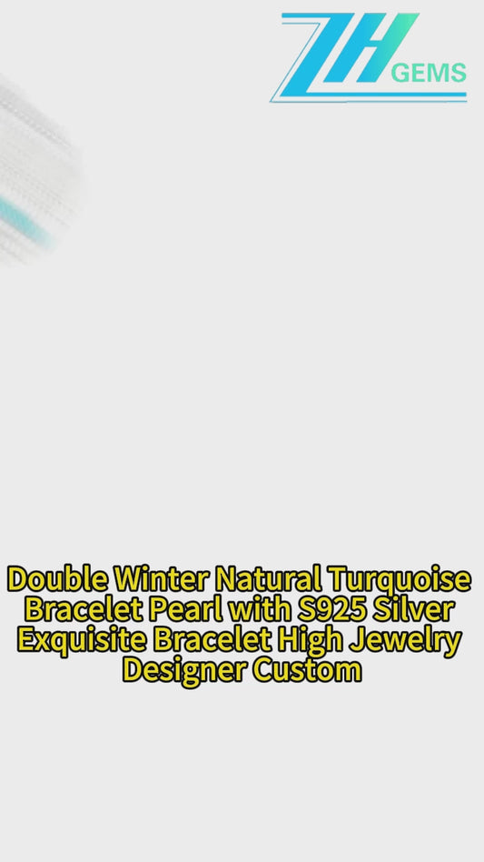 Double Winter Natural Turquoise Bracelet Pearl With S925 Silver Exquisite Bracelet High Jewelry Designer Custom