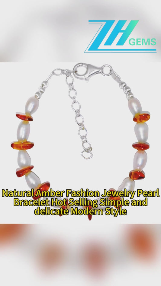 Natural Amber Fashion Jewelry Pearl Bracelet Hot Selling Simple And Generous Modern Style