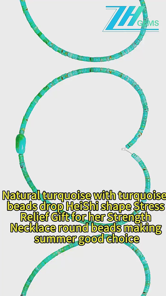 Haixi Shaped Natural Stablish Turquoise 16-inch Necklace Suitable For Men And Women,Turquoise Jewelry,Fashionable Temperament