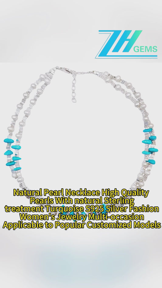 Natural Sterling Treatment Turquoise S925 Silver Fashion Women's Jewelry Multi-occasion Applicable To Popular Customized Models