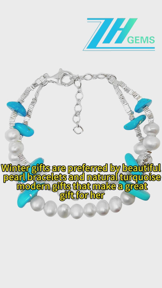 Winter Gifts Are Preferred By Beautiful Pearl Bracelets And Natural Turquoise Modern Gifts That Make A Great Gift For Herm