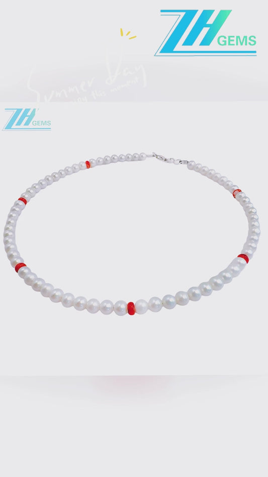 Natural Pearl Natural Spiny Oyster Necklace Summer Jewelry Hot Sale Female High-end Fashion All-match Pearl Necklace