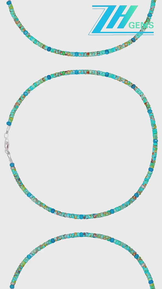 Irregular Faceted Natural Apatite Natural Stablish Turquoise Jewelry Necklace Fashionable And Versatile For Men And Women