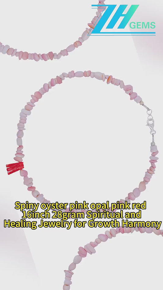 Spiny Oyster Pink Opal Pink Red 16inch 28gram Spiritual And Healing Jewelry For Growth Harmony