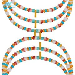 Natural Spiny Oyster Shell With Turquoise and Coral Native American Navajo Style Necklace Southwestern Boho choker