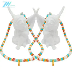Natural Spiny Oyster Shell With Turquoise and Coral Native American Navajo Style Necklace Southwestern Boho choker